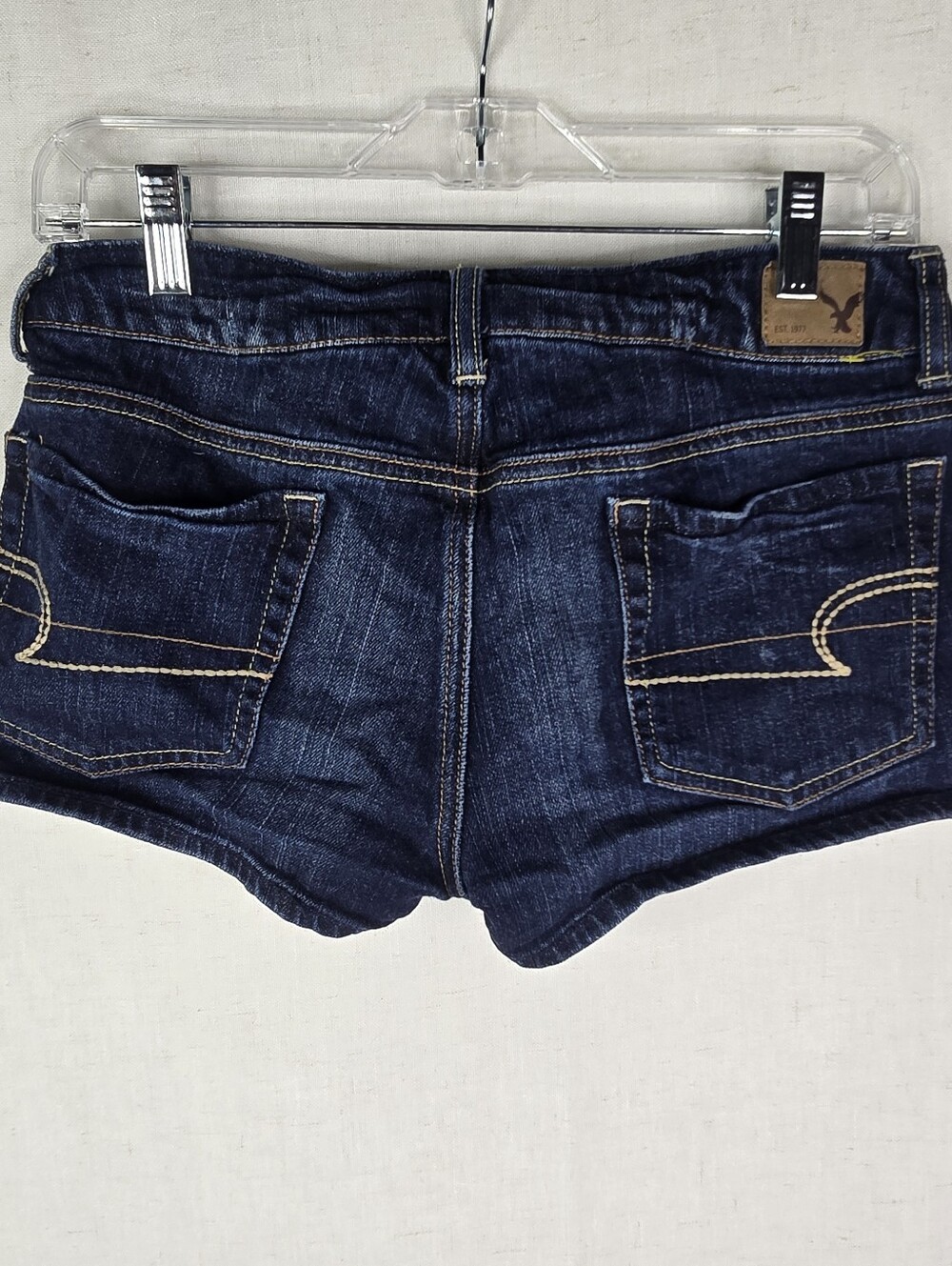 American Eagle Y2k Micro Mini Womens Size 6 Denim Shorty Jean Shorts Dark Wash